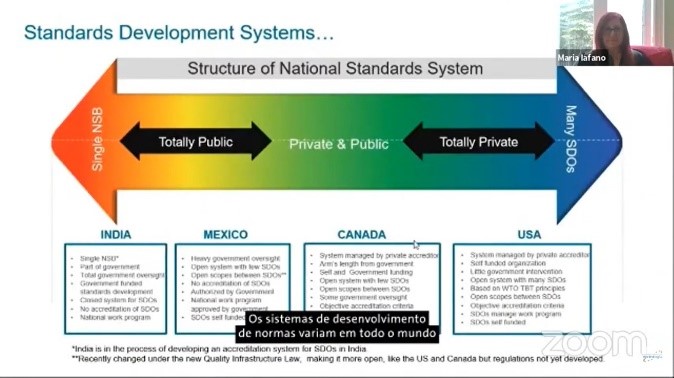 Screenshot of presentation on Structure of National Standards Systems