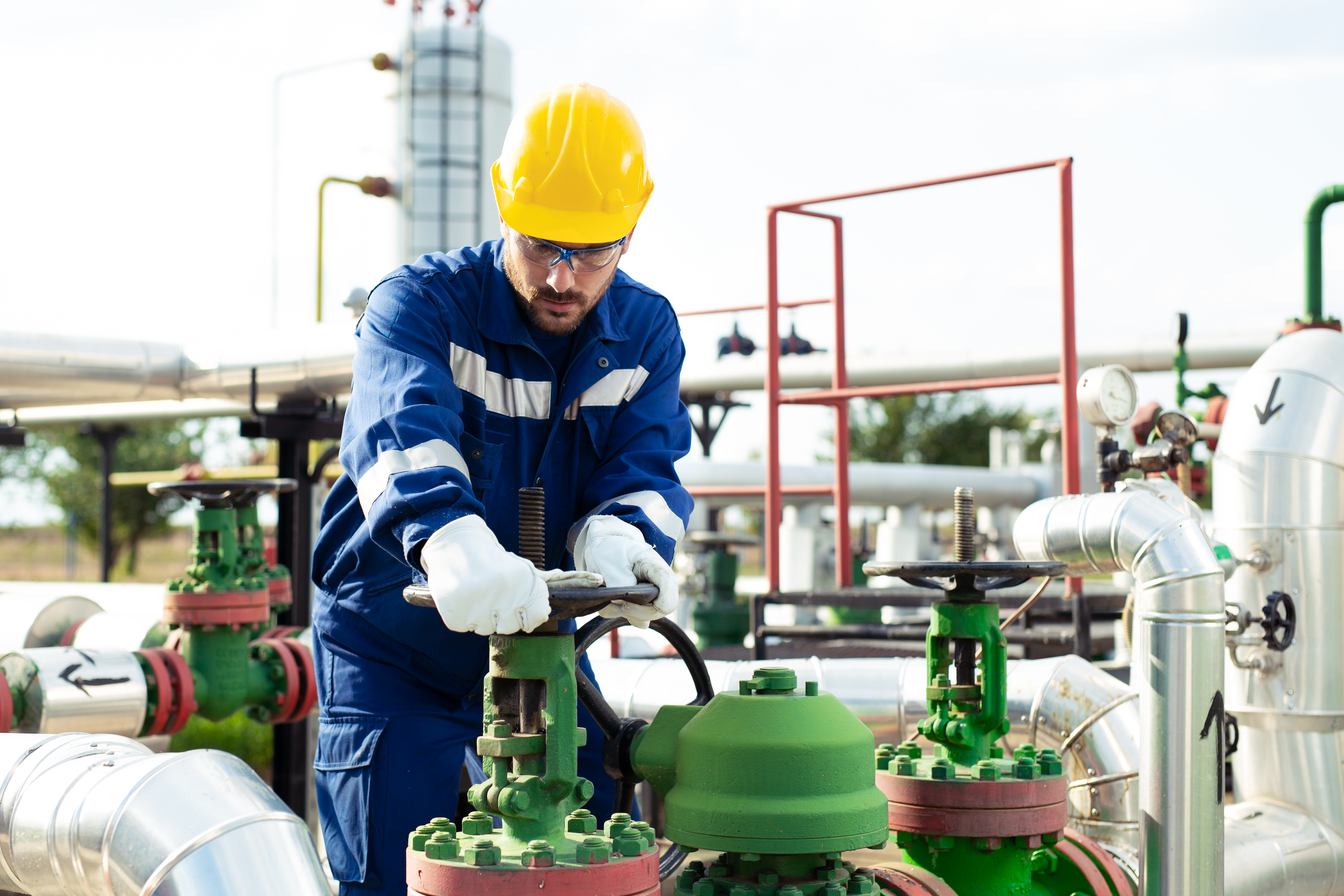 Man working in oil field