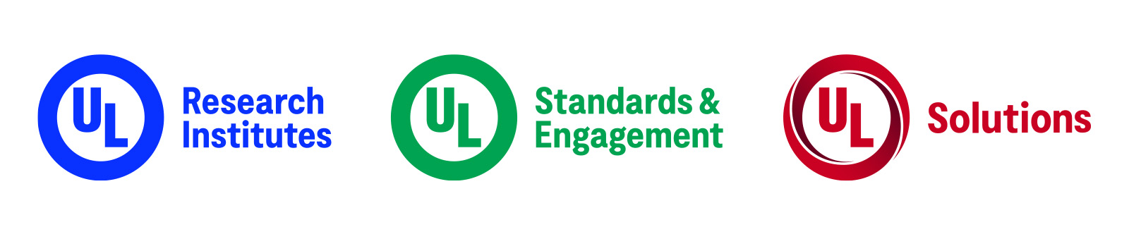 UL Research Institutes, UL Standards & Engagement, and UL Solutions logos