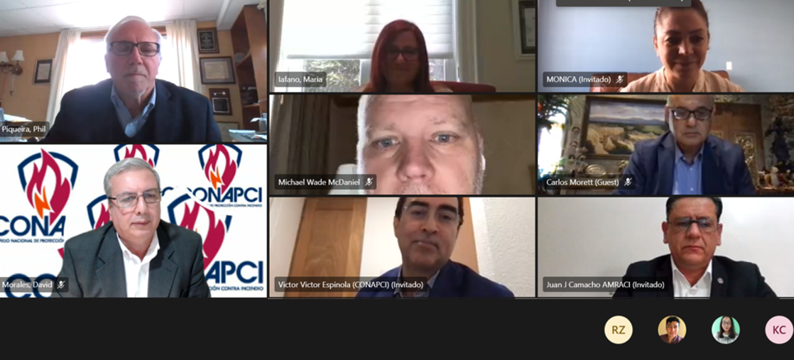 Participants in a virtual meeting