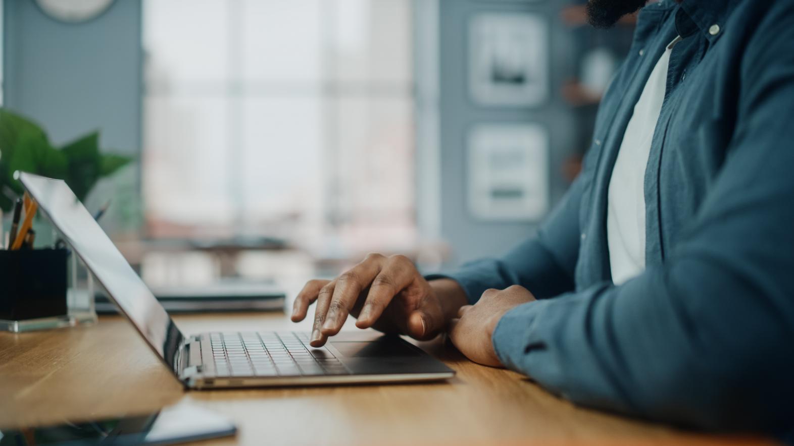 Person using a laptop