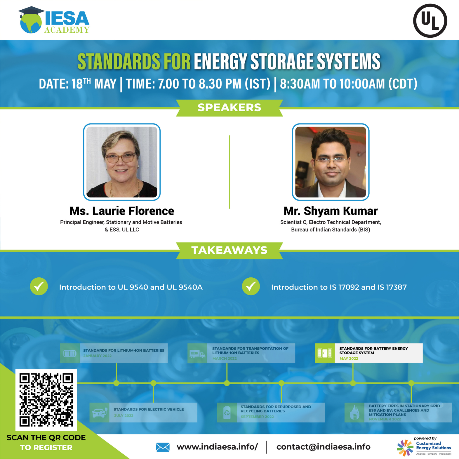 Flyer for UL-IESA Masterclass Webinar Series