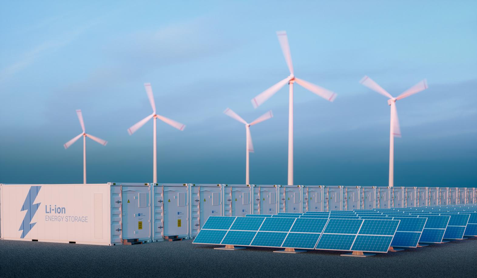 Energy Storage Systems Storing Energy from Wind Turbines and Solar Panels