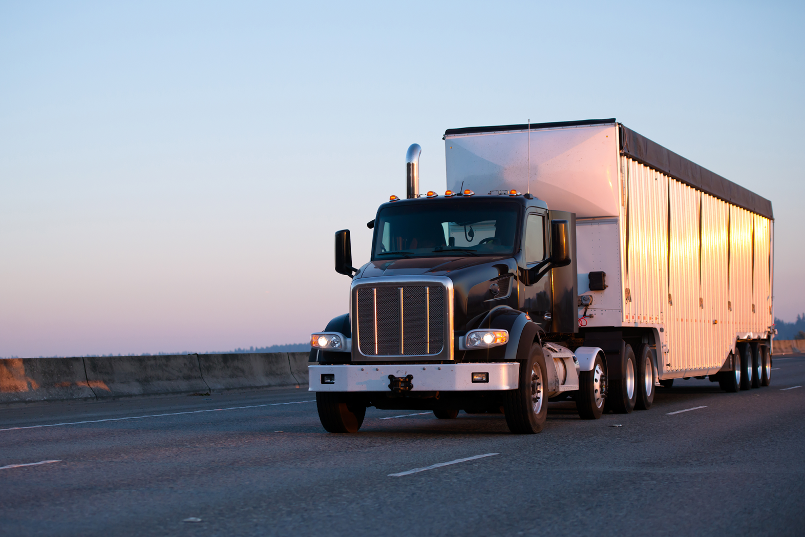 Mack truck on the highway