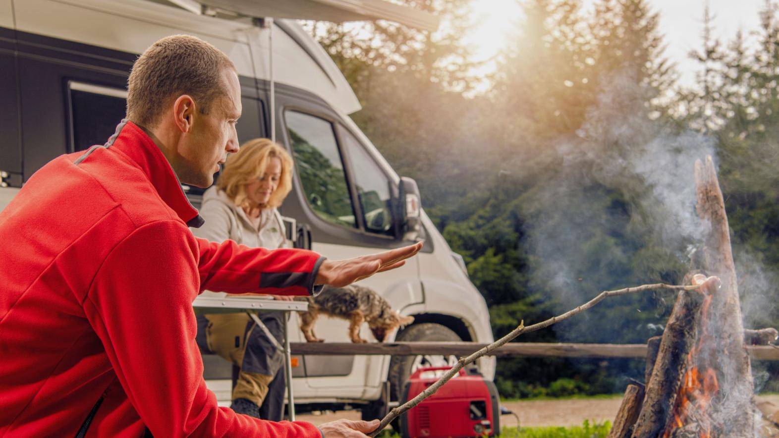 People Camping with Generator