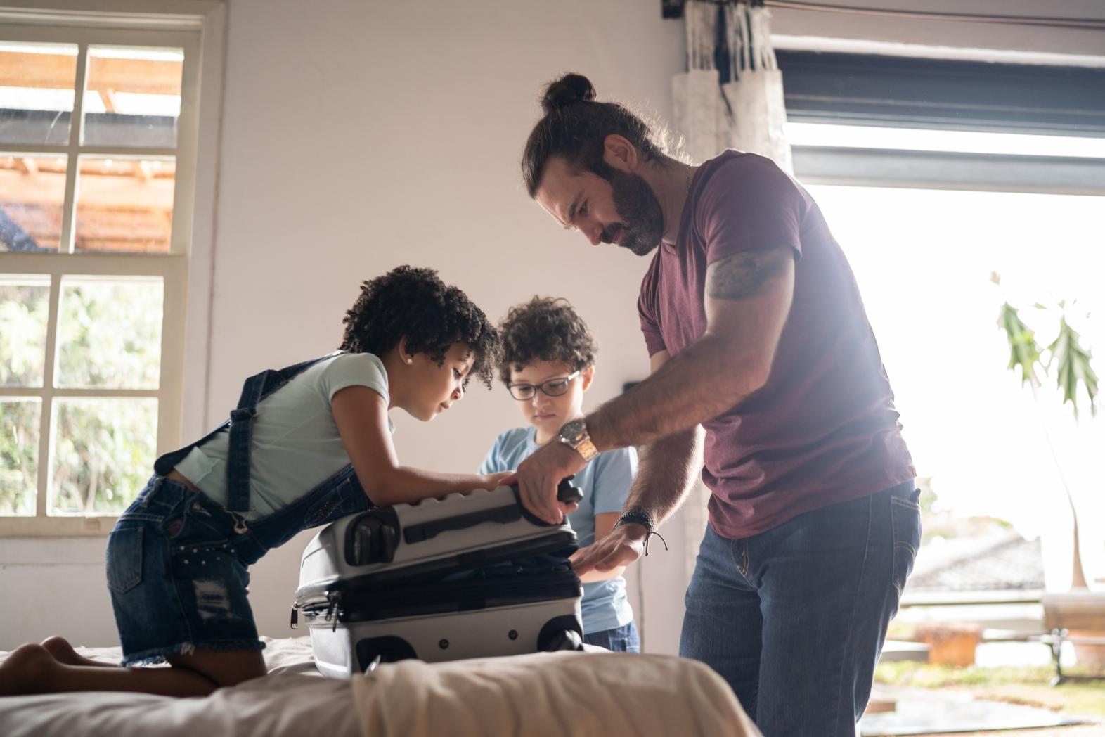 Family in a hotel