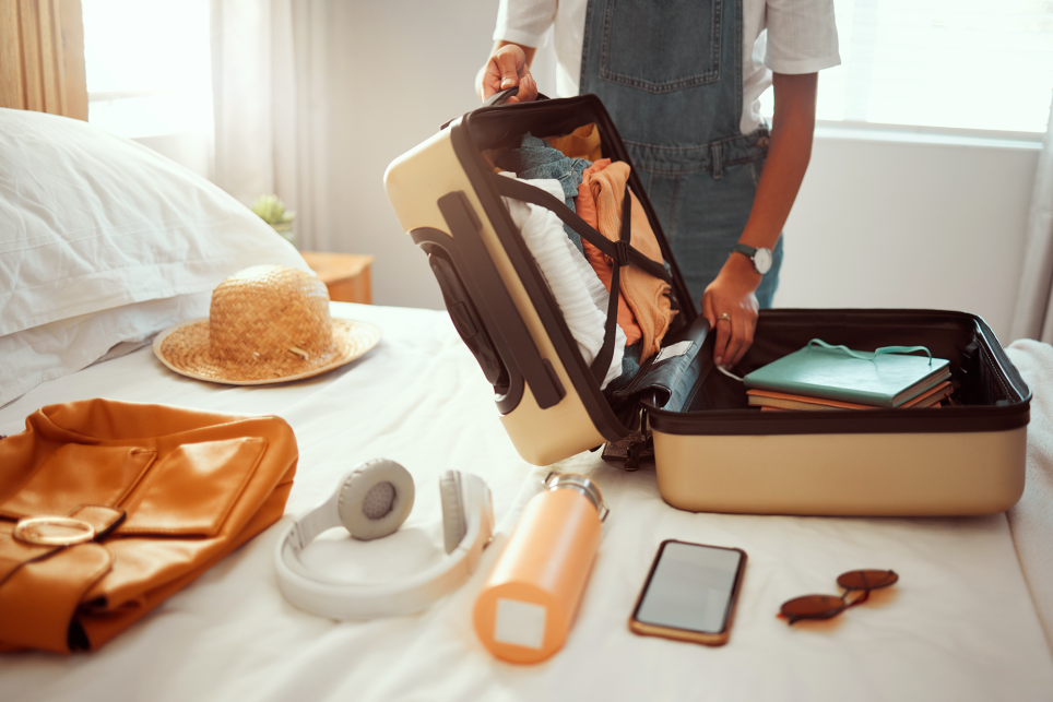 Person packing luggage