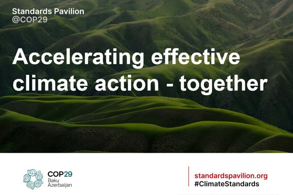 Green grass landscape "Accelerating effective climate action - together"