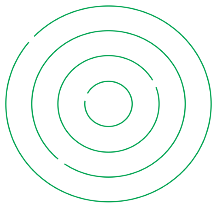 Green concentric circles