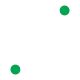 A pixelated black and white pattern with two small green and gray shapes in the upper right and lower left corners, resembling abstract or digital art.