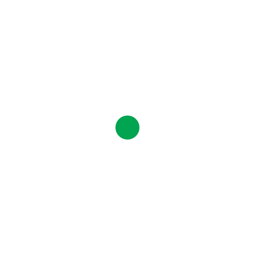 A white eight-pointed compass rose with a green circle at the center, set against a light gray background with partial white circular lines.