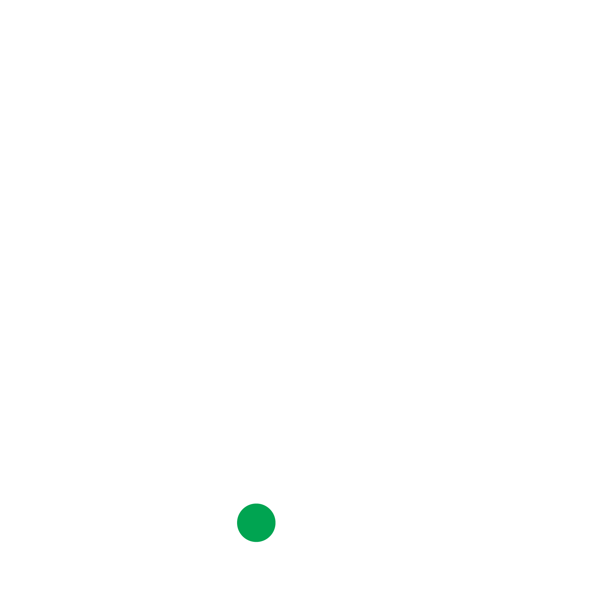 A white battery with a lightning bolt inside, connected to a charger. A green dot appears at the bottom, indicating charging or power status. The image has a minimalistic gray background.